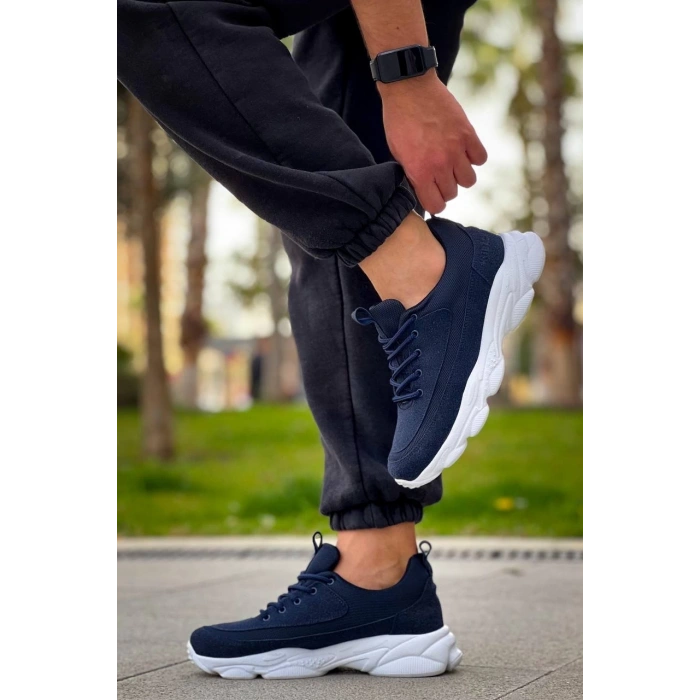 petite ateiler KB-707  Kuback Lacivert Süet Yüksek Taban Bağcıklı Günlük Erkek Ayakkabı