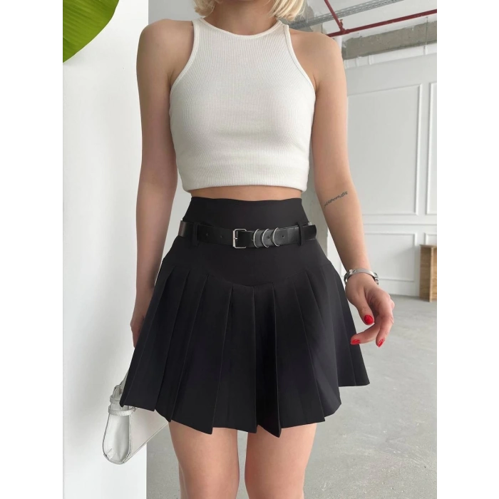 petite ateiler Kemerli pikseli şort etek