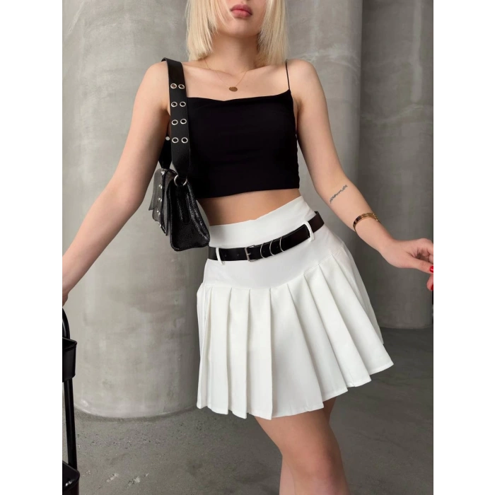 petite ateiler Kemerli pikseli şort etek