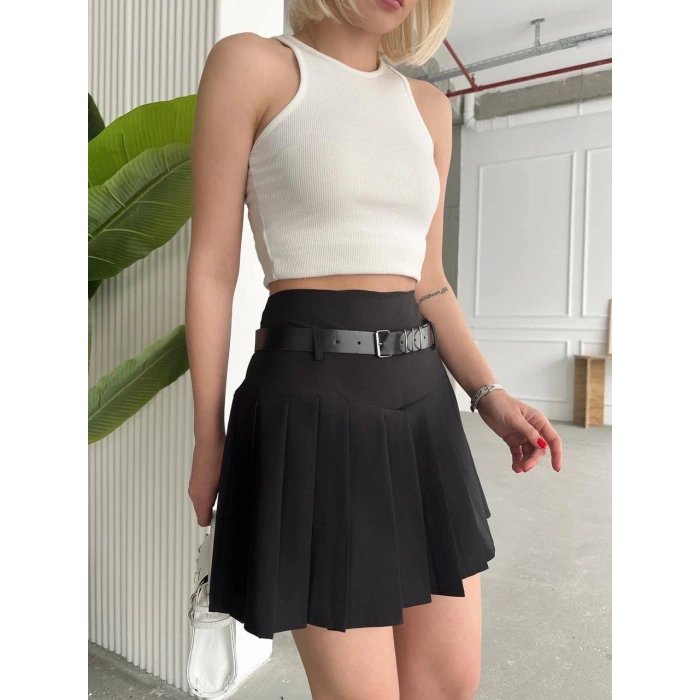 petite ateiler Kemerli pikseli şort etek