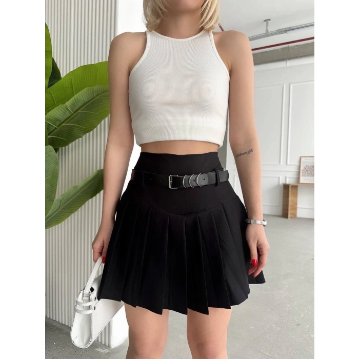 petite ateiler Kemerli pikseli şort etek