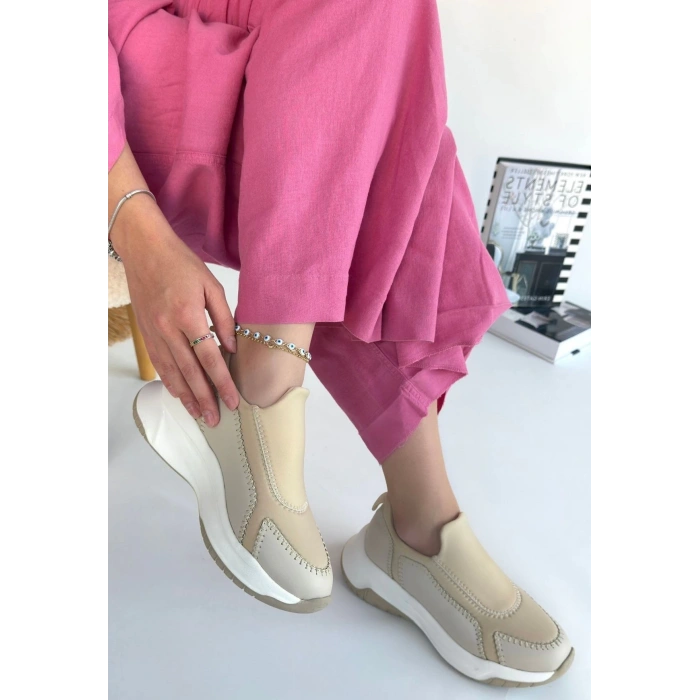 petite ateiler Kendy Bej Cilt Spor Ayakkabı
