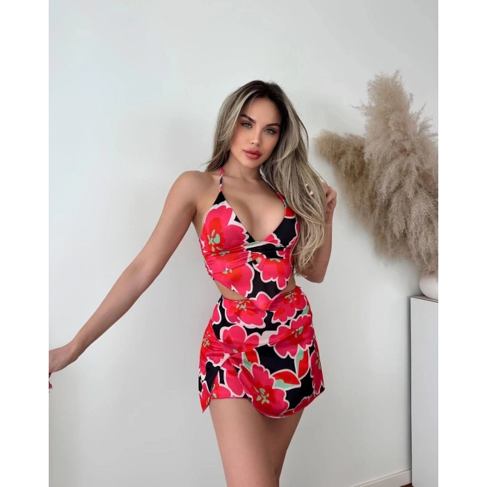 petite ateiler Kırmızı desenli alt üst takım