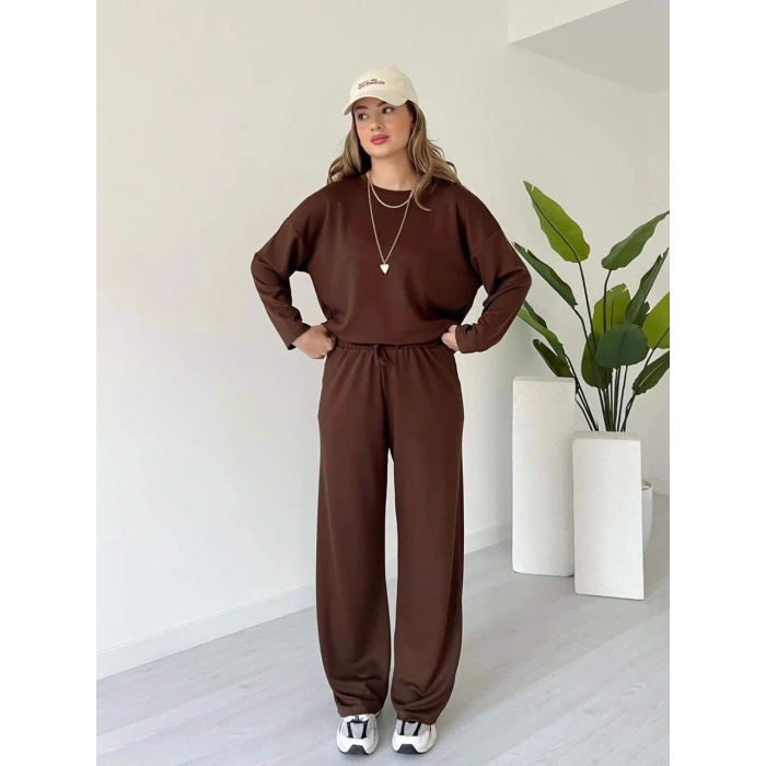 petite ateiler Kollu modal takım kahve