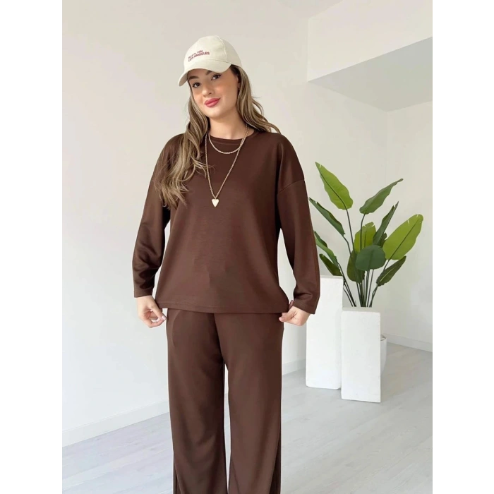 petite ateiler Kollu modal takım kahve