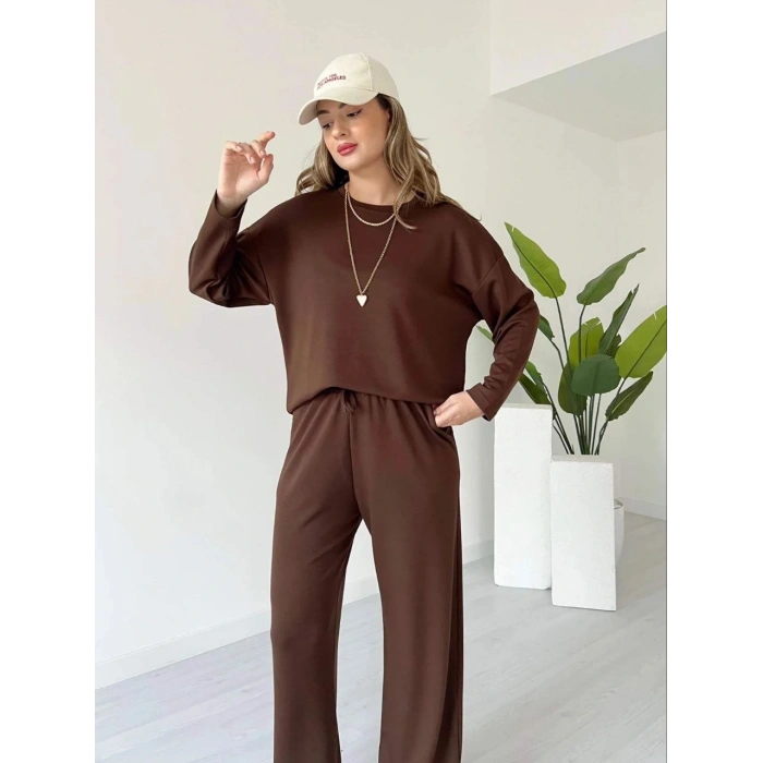 petite ateiler Kollu modal takım kahve