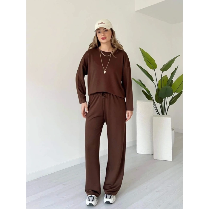 petite ateiler Kollu modal takım kahve