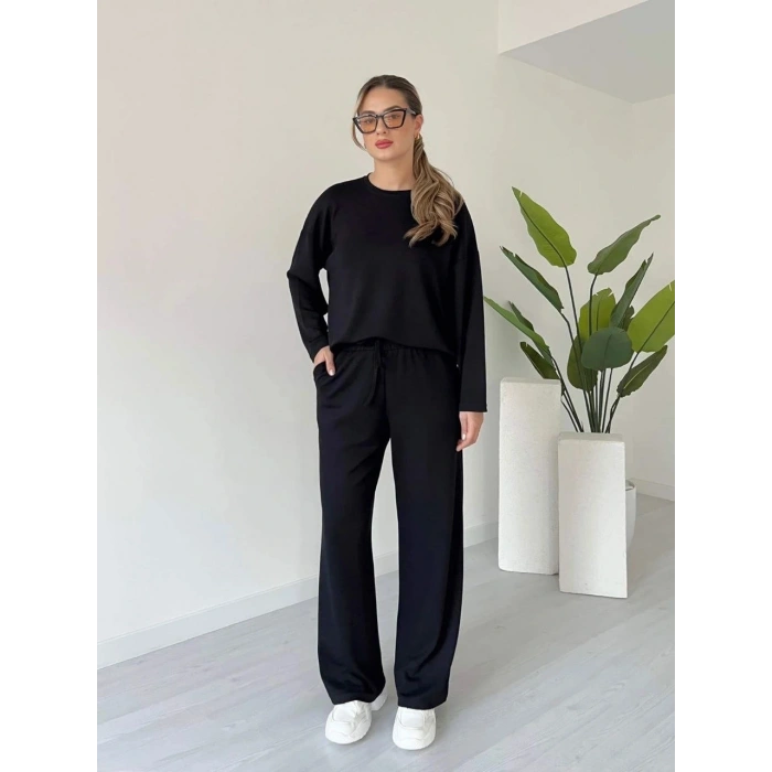 petite ateiler Kollu modal takım siyah