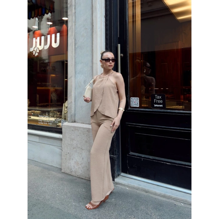 petite ateiler Kruvaze takım ayrobin bej s054