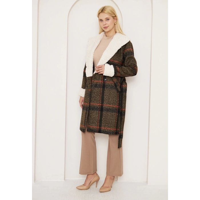 petite ateiler KÜRKLÜ EKOSE KABAN