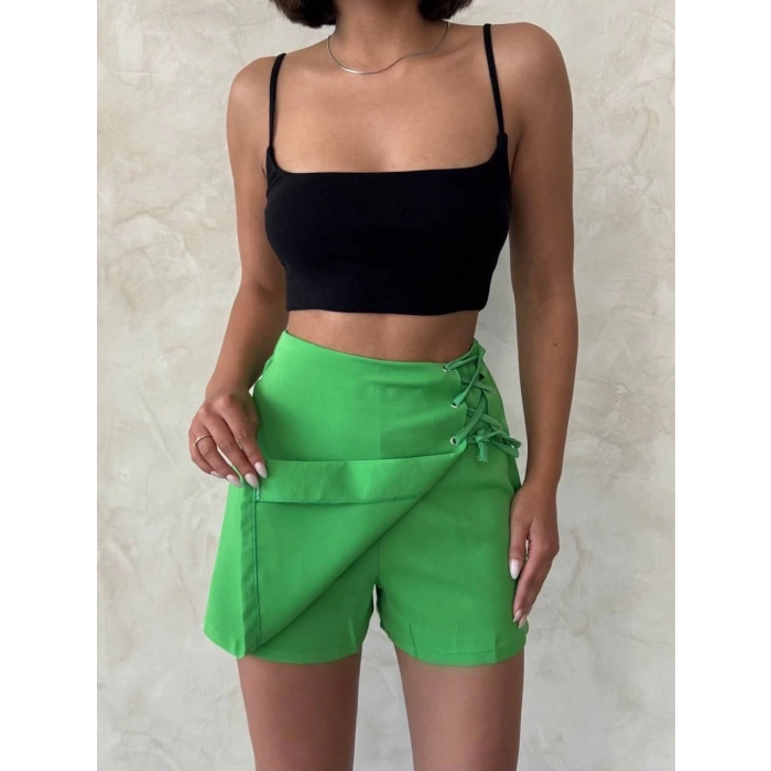 petite ateiler Kuş gözü şort etek yeşil s25819