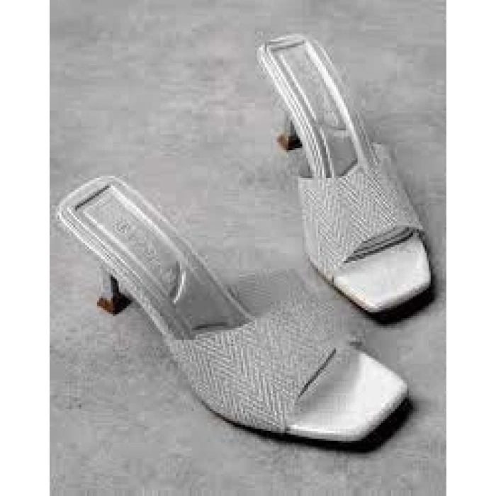 petite ateiler Luart Platin Simli Topuklu Terlik