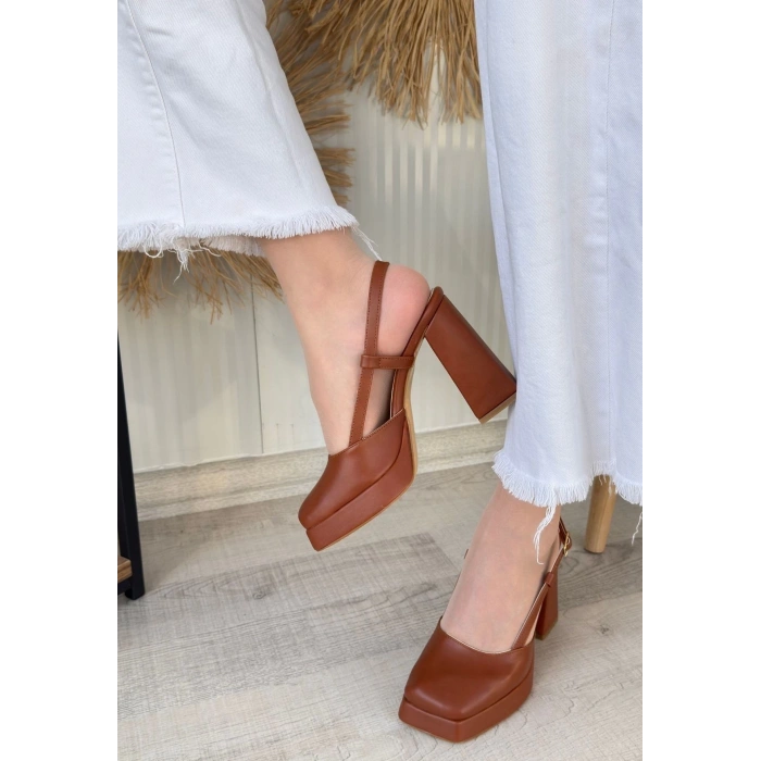 petite ateiler Mety Taba Cilt Topuklu Ayakkabı