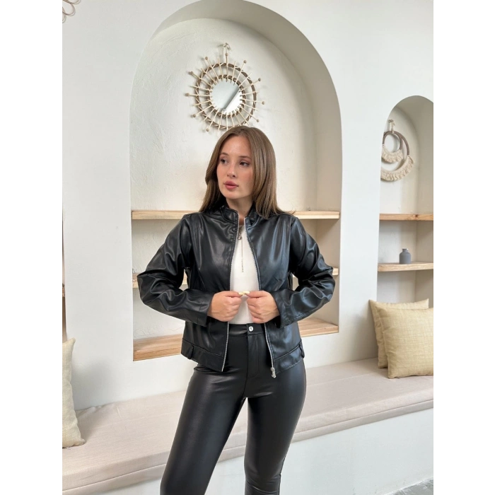 petite ateiler Mevsimlik deri ceket siyah st255510