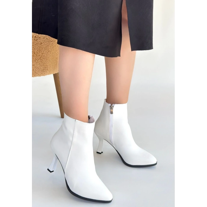 petite ateiler Mişha Beyaz Cilt Topuklu Bot