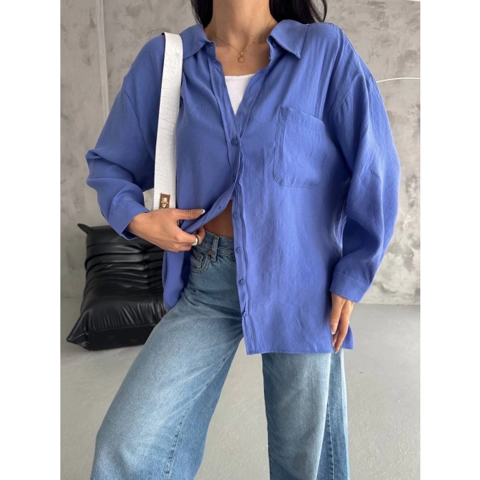 petite ateiler Modal oversize cepli gömlek