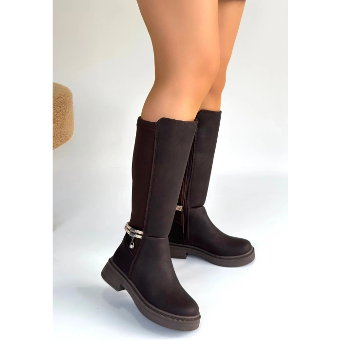 petite ateiler Mojja Kahverengi Nubu Çizme