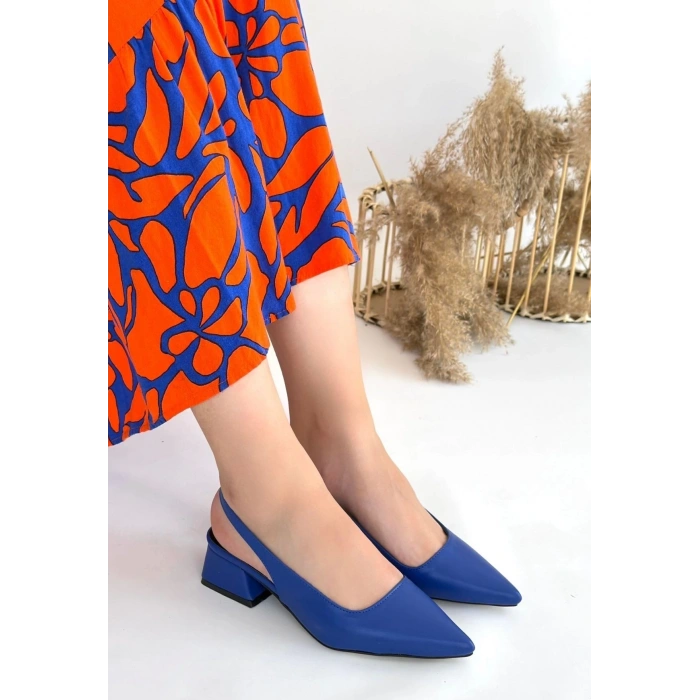 petite ateiler Morji Mavi Cilt Topuklu Ayakkabı