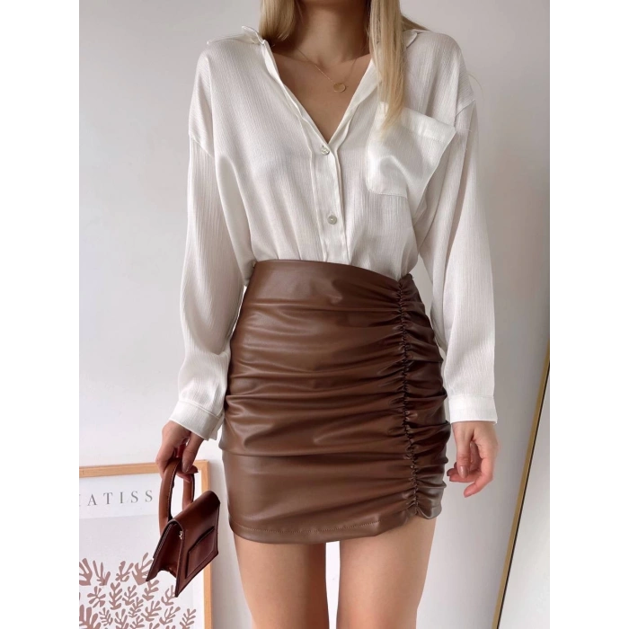 petite ateiler Önden büzgülü etek taba h24210