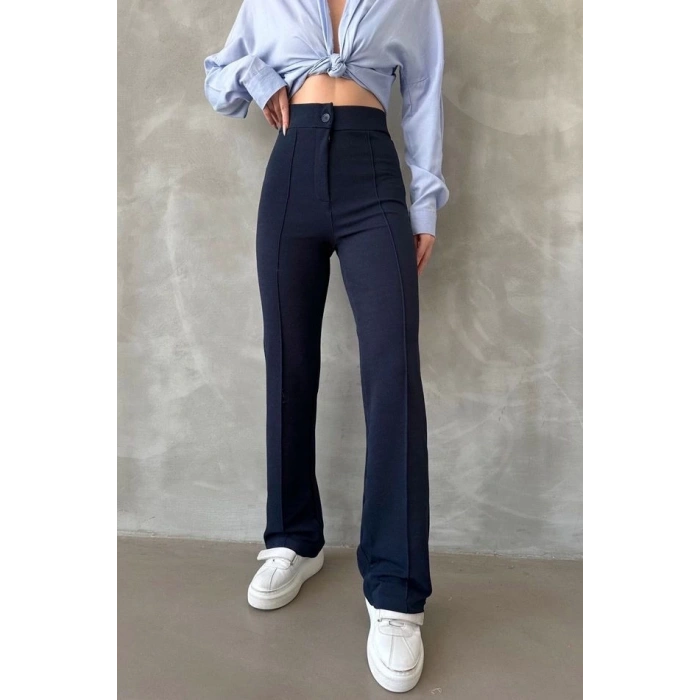 petite ateiler Önü cumalı ithal krep pantolon