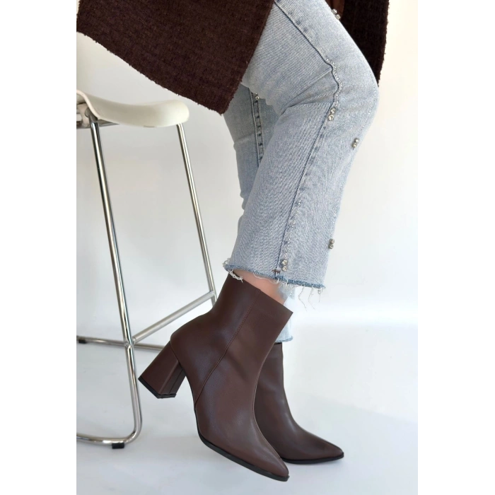 petite ateiler Oter Kahverengi Cilt Topuklu Bot