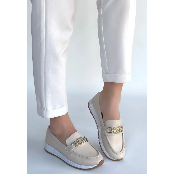 petite ateiler Otra Bej Cilt Babet Ayakkabı