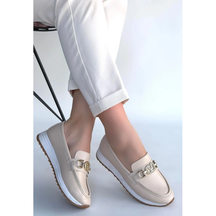 petite ateiler Otra Bej Cilt Babet Ayakkabı