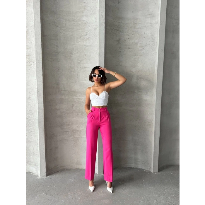 petite ateiler Palazzo fuşya pantolon
