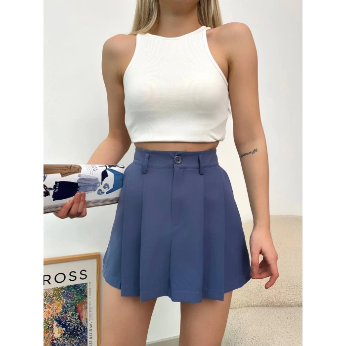 petite ateiler Pileli atlas mini etek s24820