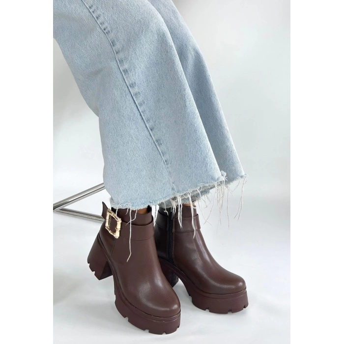 petite ateiler Pinma Kahverengi Cilt Topuklu Bot