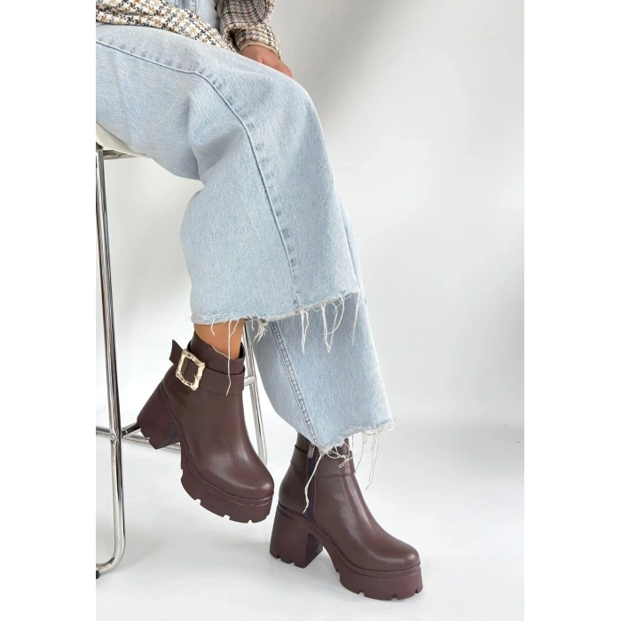 petite ateiler Pinma Kahverengi Cilt Topuklu Bot