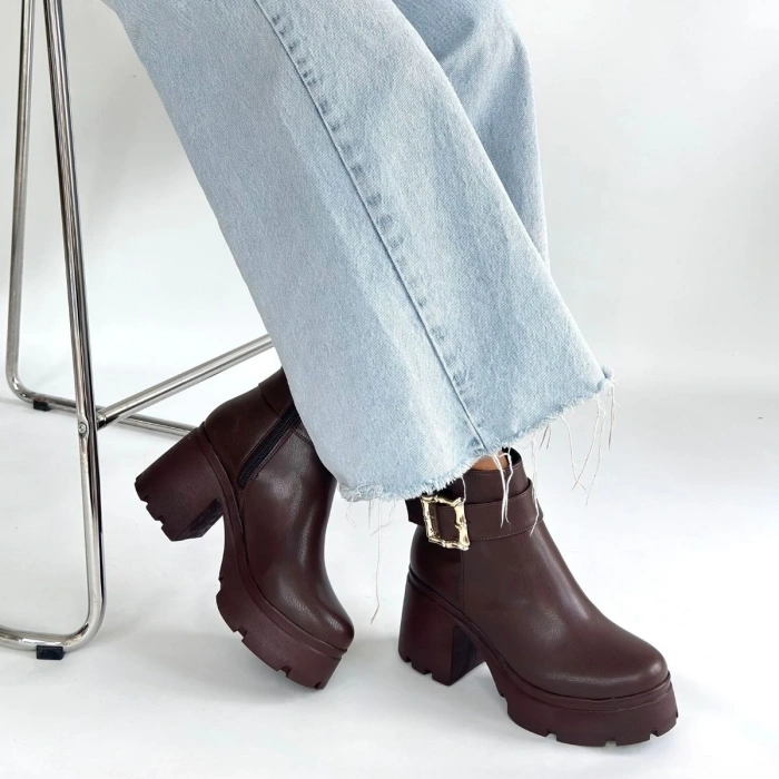 petite ateiler Pinma Kahverengi Cilt Topuklu Bot