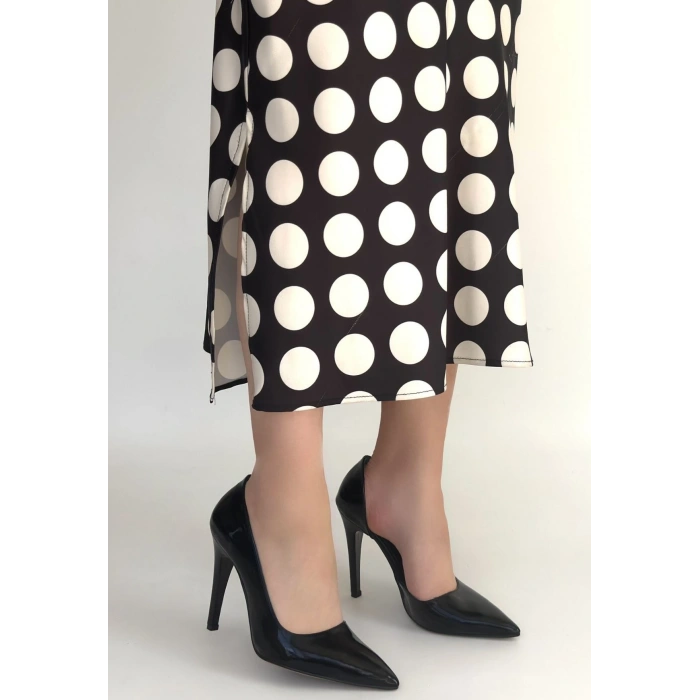 petite ateiler Pley Siyah Rugan Stiletto Ayakkabı