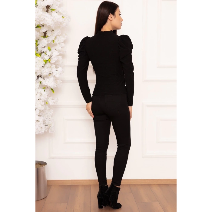 petite ateiler Prenses kol bluz siyah w3125