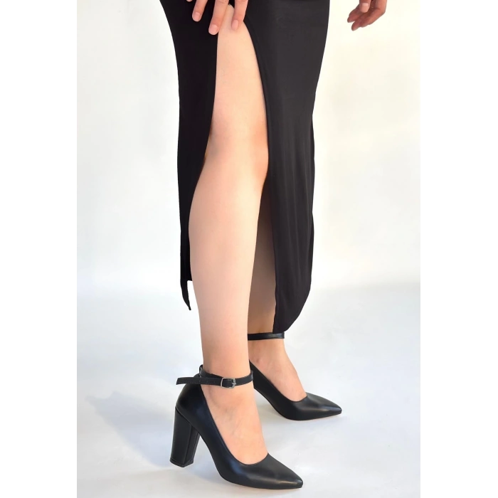 petite ateiler Rity Siyah Cilt Topuklu Ayakkabı