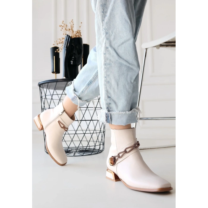 petite ateiler Roxani Bej Cilt Topuklu Bot