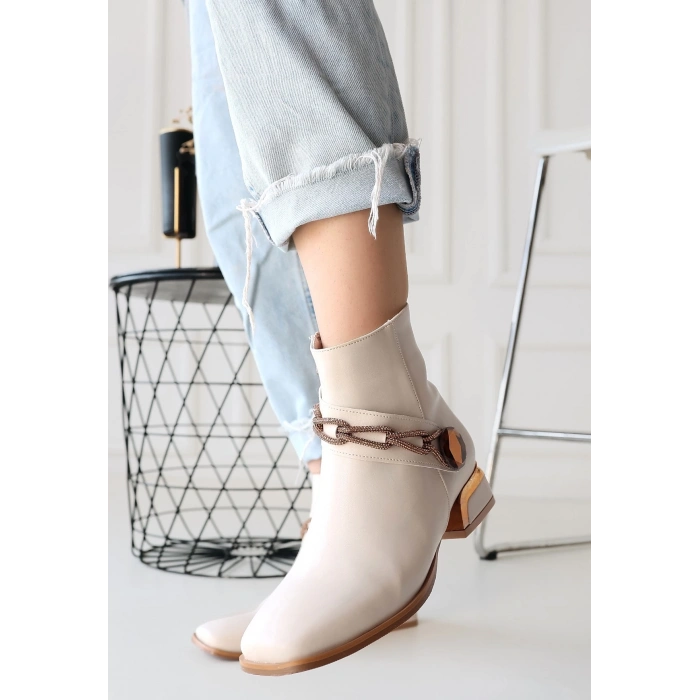 petite ateiler Roxani Bej Cilt Topuklu Bot