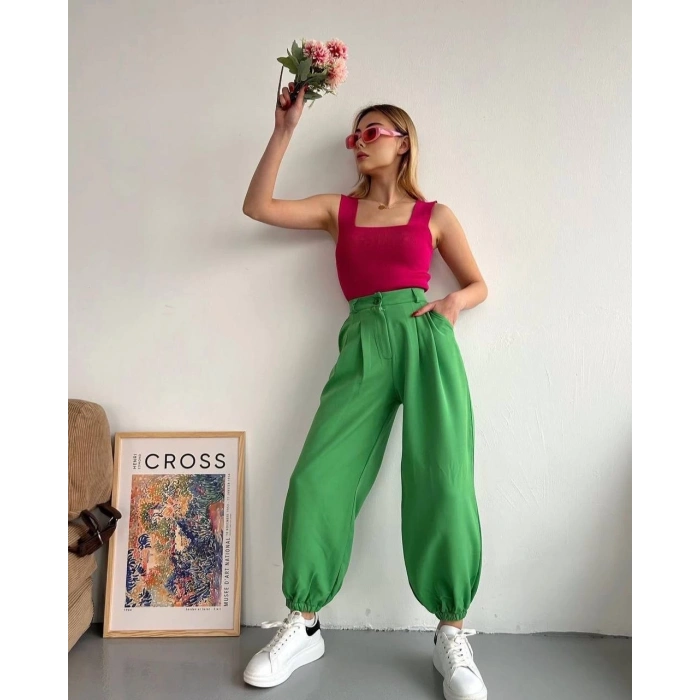 petite ateiler Şalvar pantolon yeşil s23202