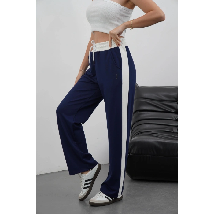 petite ateiler Şeritli garnili pantolon lacivert