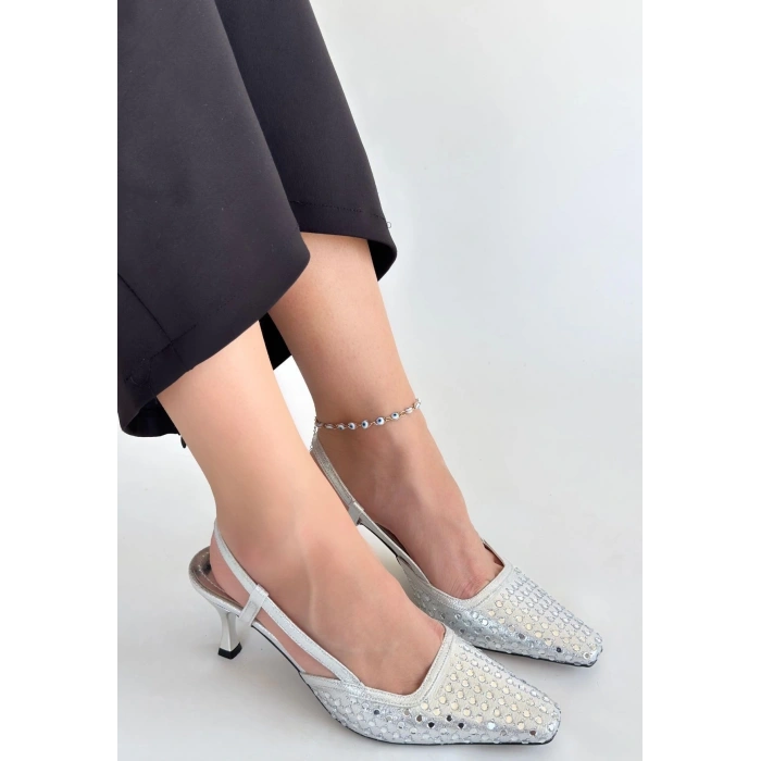 petite ateiler Sione Gümüş Cilt Topuklu Ayakkabı