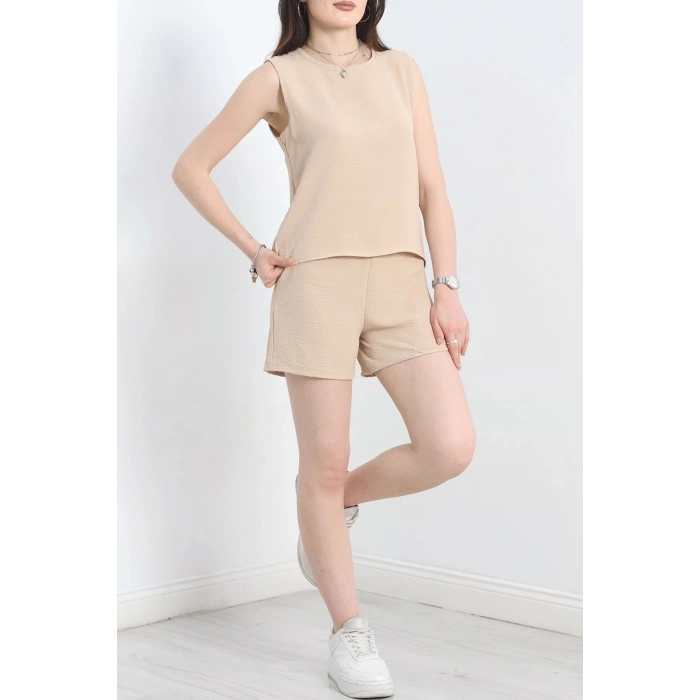 petite ateiler Şortlu Ayrobin takım bej