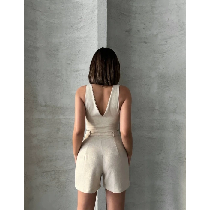 petite ateiler Şortlu keten takım s255014