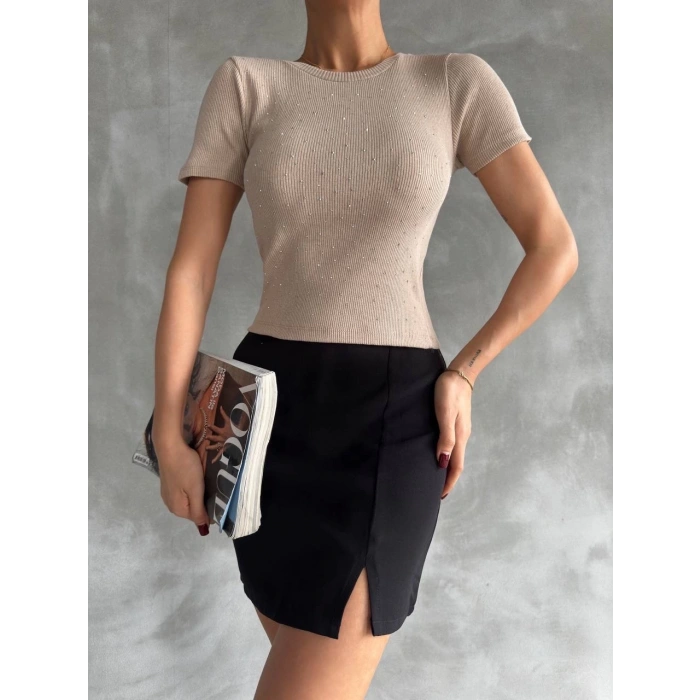 petite ateiler Taş baskılı kaş korse bluz