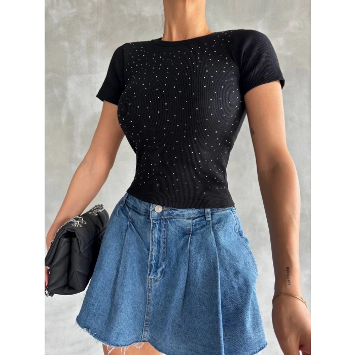 petite ateiler Taş baskılı kaş korse bluz