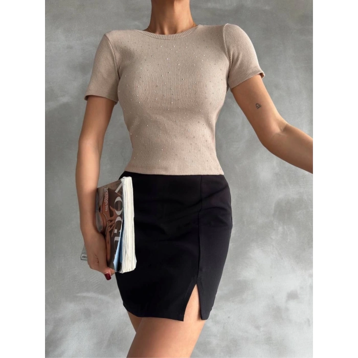 petite ateiler Taş baskılı kaş korse bluz