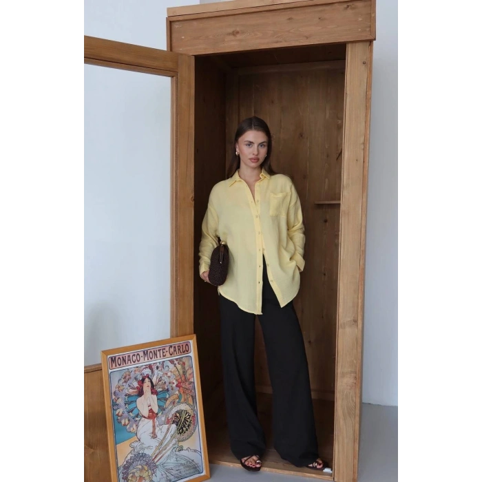 petite ateiler Tek cepli müslin gömlek sarı