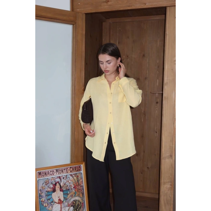 petite ateiler Tek cepli müslin gömlek sarı
