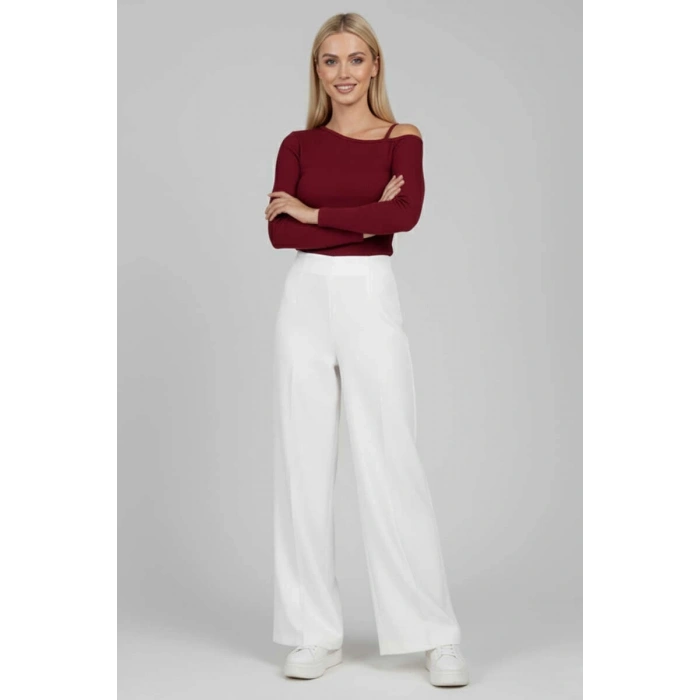 petite ateiler Tek Omuz İpli Bluz Bordo t4328