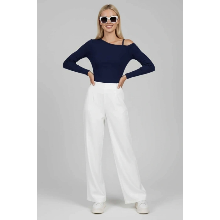 petite ateiler Tek Omuz İpli Bluz Lacivert T4328