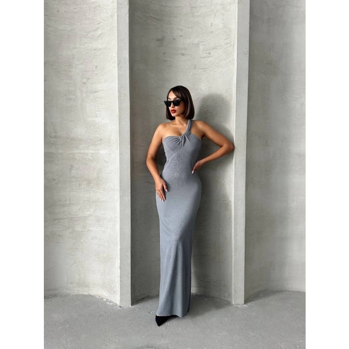 petite ateiler Tek omuz pliseli elbise